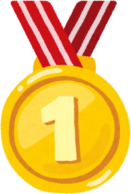 Illustration of a Gold Medal with Number One